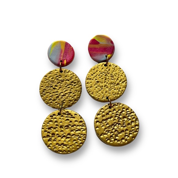 Artisan Dangle Textured Earrings 🌺🌺🌺 - Picture 1 of 5